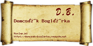 Demcsák Boglárka névjegykártya